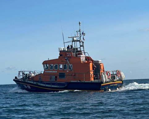 "RNLI boat on the high seas"