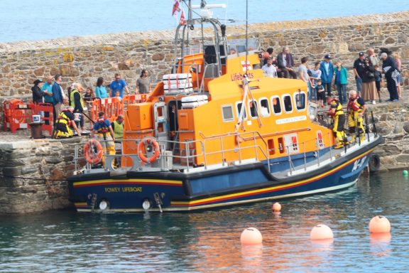 "RNLI boat in the harbour"