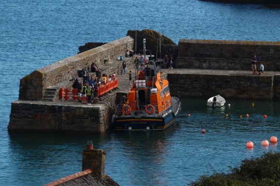 "RNLI boat in the harbour"